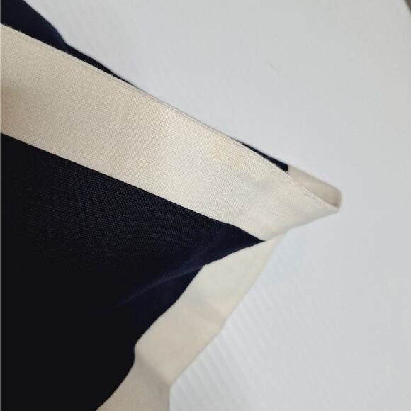 Vintage 90s Courtenay Linen Blend Off Shoulder Midi Shirt Dress M Navy Nautical - Picture 8 of 10